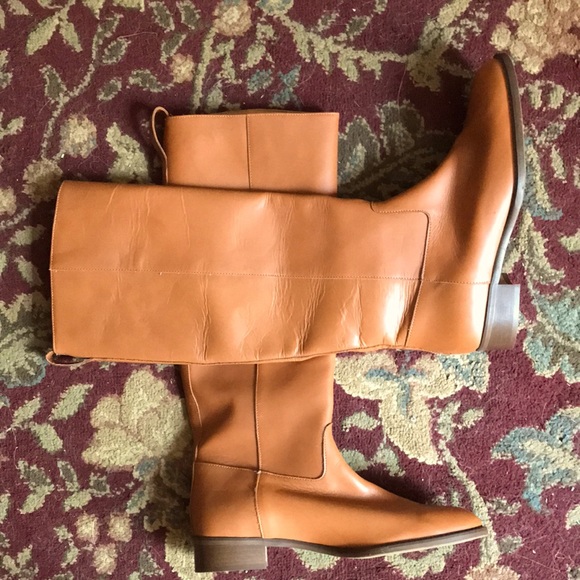 J. Crew Shoes - J. CREW COGNAC TALL LEATHER BOOTS NWOT 🍂